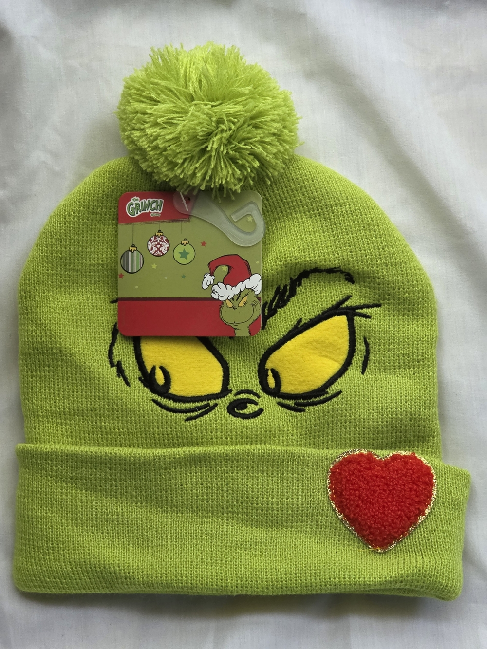 The Grinch Pom-Pom Beanie Hat - Lime Green